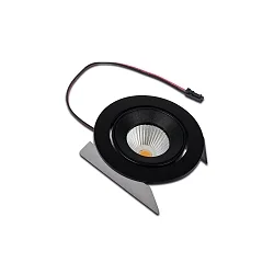 LED Einbauleuchte, ø 8cm, 4,8W, 2700K, 485lm, IP44, schwenkbar, schwarz