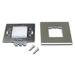 LED Wandeinbauleuchte LED Wall F für Unterputz- und Hohlwanddosen, IP20, 7.5 x 7.5cm, 230V, 0.9W 3000K 50lm, Edelstahl