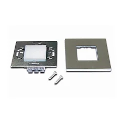 LED Wandeinbauleuchte WALL IF, IP20, mit Sensor + Diffusor, eckig, für Ø 68mm Dosen, 1.8W 3000K 90lm 120°, edelstahl-optik