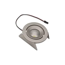 Recessed swiveling LED spot Dim-2-Warm SR 68, IP44, 350mA, UGR<19, 6.5W 2000K-3000K 455lm 43°, inox look