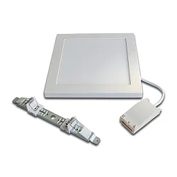 Ein-/ Anbaustrahler mit Flächenlicht FQ 65/205-LED, IP20, 230V, eckig, 23 x 23cm, 18W 3000K 1170lm 115°, Chrom matt