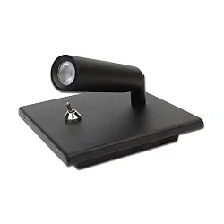 LED Bett-Leseleuchte BL1, mit Schalter, Einbau / Aufbau, 230V, 3W 3000K 180lm 40°, CRi>90, dreh- und schwenkbar, schwarz