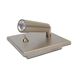LED Bett-Leseleuchte BL1, mit Schalter, Einbau / Aufbau, 230V, 3W 3000K 180lm 40°, CRi>90, dreh- und schwenkbar, Edelstahl