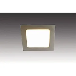 LED Möbel-Einbauleuchte FAQ 58, IP44/IP20, eckig, LED-24-Stecker, CRi >90, 3W 3000K 225lm 115°, Edelstahl-Optik