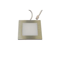 LED Diffusor-Einbauleuchte FAQ 68, IP44, eckig, Möbel + Decken, LED 24-Stecker, exkl. BG, CRi>93, 4W 3000K 312lm, edelstahl