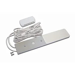 LED Unterbauleuchte S-PAD F, IP20, mit Flächenlicht, einzeln, 250cm LED 24-Steckerkabel + Touch-Dimmer, 4000K, alu eloxiert