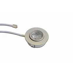 LED Möbel-Einbauleuchte AR 45 ZOOM, rund, fokussierbar 17-50°, LED 24-Stecker, exkl. BG, 3W 3000K 175lm, chrom-matt