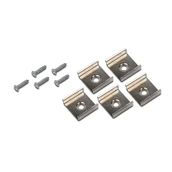 Montageclip TAPE L für flexible LED Streifen, 5er Set, inkl. Schrauben, silber