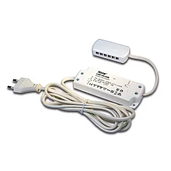 Elektronischer Trafo LED-24/15W, Netzanschlussleitung 200cm mit Eurostecker, sek. 12-fach LED-24 Verteiler