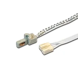 Zubehör für PS Mini-Schlitzschiene 24V mit Stromführung - Endeinspeiser 250cm, Leitung mit 2x LED-24 Stecker, Alu eloxiert