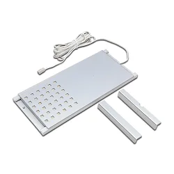 Flat LED under-cabinet luminaire LED L-Pad, LED24 connection, CRi>90, dimmable, 7.5W 3000K 480lm 110°, anodised alu