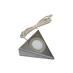 LED triangular under-cabinet luminaire UL 2-LED F, homogeneous area light, IP20, LED24 connection, CRi>90, 3W 3000K 210lm 110°