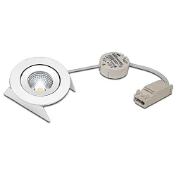 LED Einbaustrahler SR 68-LED, Set (inkl. Trafo), IP44, 230/350/700mA, CRi>90, dimmbar, 7.5W 4000K 800lm 30°, weiß