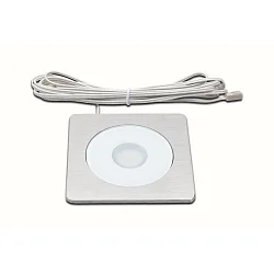 LED Einbaustrahler AQ 78-LED, eckig, 9 x 9cm, mit LED-24 Stecker, CRi>95, blendfrei, starr, 7.5W 4000K 450lm 80°, weiß
