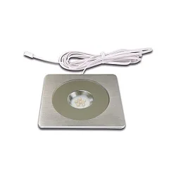 LED Einbaustrahler AQ 78-LED, eckig, 9 x 9cm, mit LED-24 Stecker, CRi>95, blendfrei, starr, 7.5W 4000K 450lm 80°, Edelstahl