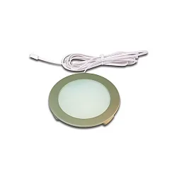 LED panel luminaire FR 68-LED, recessed/surface mount, round, IP44, LED24 connection, CRi>90, 4W 4000K 270lm 110°, inox look