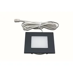 Flache LED Flächenlicht-Einbauleuchte FQ 68-LED, eckig, IP44, mit LED-24 Anschluss, CRi>90, 4W 3000K 270lm 110°, schwarz