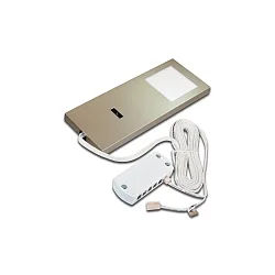 LED under-cabinet luminaire LED Slim-Pad F, IP20, with IR dimmer, homogeneous area light, LED24 connection, 5W 3000K, inox
