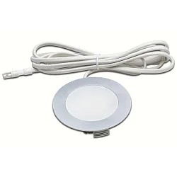 HV LED Einbaustrahler FR 78-LED mit Flächenlicht, IP20, 230V HVLCS Steckerkabel 200cm, 3W 4000K 200lm 110°, Chrom matt