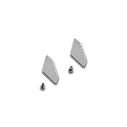 2er Set Endkappe für LED Eckprofil 19mm, mit Befestigungsschrauben, Alu eloxiert