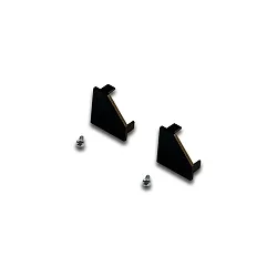 2er Set Endkappe für LED Eckprofil 19mm, mit Befestigungsschrauben, schwarz