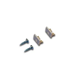 2pc. set of end cap for surface mount LED profile, 15/8mm, with fastening screws, anodised alu