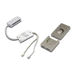 24V Dimm-Controller Funk 80W mit 12-fach Verteiler inkl. Anbau-Funkfernbedienung, Edelstahloptik
