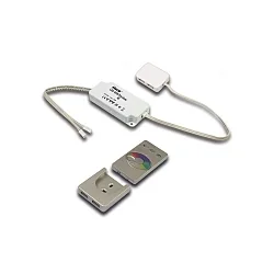 24V RGB-Controller Funk 75W mit 4-fach, Verteiler inkl. Anbau-Funkfernbedienung, Edelstahloptik