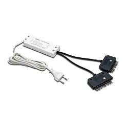 Trafo LED 350/2x9W Anschlussleitung 200cm, mit Eurostecker, 2x9-fach Verteiler + 8 Kurzschluss-Stecker