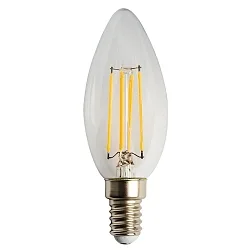 LED Filament Kerzenform C35, E14, 4W 2700K 400lm 320°, klarer Glaskolben, flackerfrei