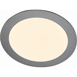 LED Einbau-Panel TOULOUSE, IP44, RUND, Aluminium, Silber matt / diffus, dimmbar, Ø 14.5cm, 7.5W 3000K 360lm 120°