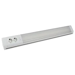 LED Unterbauleuchte BONN, 3000K, mit 2 Steckdosen + Schalter, 106cm, 20W