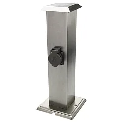 Outdoor Energieverteiler TAIPEH, IP44, eckig, Höhe 40cm, 230V AC / max. 16A, 2-fach, V2A Edelstahl, ohne Licht