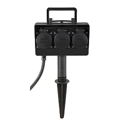 Erdspieß-Energieverteiler DUBAI, IP44, max. 16A / 3680W, mit 150cm Steckerkabel, 3-fach