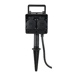 Erdspieß-Energieverteiler DUBAI, IP44, max. 16A / 3680W, mit 150cm Steckerkabel, 4-fach