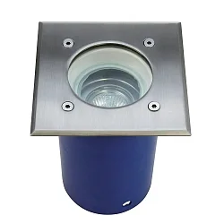 Bodeneinbaustrahler SPANDAU, 230V, IP67, GU10, V2A Edelstahl / Alu-Druckguss / Glas klar, schwenkbar, eckig
