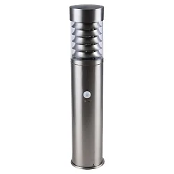 Sockelleuchte SATURN 450, IP44, 45cm, ohne Sensor, E27 max. 12W, Edelstahl / klar