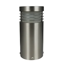 Outdoor Sockelleuchte ARUBA, IP44, 21cm, E27 max. 6W, V4A Edelstahl / PVC matt, seeluft-beständig