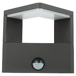 LED Außenwandleuchte BONITA, IP54, 10W 3000K 600lm, Alu-Druckguss / PC, anthrazit / matt, mit Bewegungsmelder