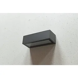 Außenwandleuchte MADURA, IP54, eckig, Up/Down, mit optionaler Abschattungs-Platte, E27, anthrazit / Glas innenmattiert