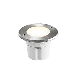 Outdoor LED Boden-Einbaustrahler MESSINA, IP67, rund, Ø 11.5cm, 230V aC, 9W 3000K 500lm 90°, schaltbar, Silber