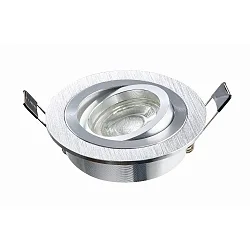 Einbaustrahler DL7801, RUND, GU10 & GU5.3, LED max. 8W, IP20, schwenkbar, Alu gebürstet