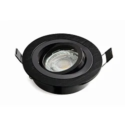 Einbaustrahler DL7801, GU10 /  GU5.3, LED max. 8W, IP20, schwenkbar, schwarz, rund