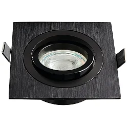 Einbaustrahler DL7801, GU10 / GU5.3, LED max. 8W, IP20, schwenkbar, schwarz, eckig