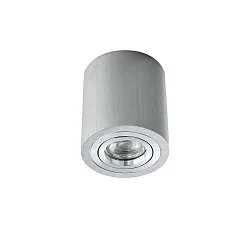 Aufbaustrahler ADL9001, IP20, rund, GU10 max. 5W, 25° schwenkbar, Anschlusskabel mit Klemme, aluminium gebürstet