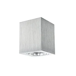 Aufbaustrahler ADL8001, IP20, eckig, GU10 max. 5W, 25° schwenkbar, Anschlusskabel mit Klemme, aluminium gebürstet
