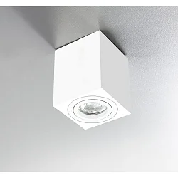 Surface mounted spot ADL9001, square, GU10, IP20, 25° swiveling, white