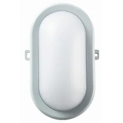 Outdoor LED Wand- / Deckenleuchte BODRUM, oval, IP54, 10W 4000K 700lm, lichtgrau / matt