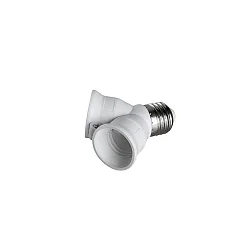 Lampensockeladapter Kunststoff DUO E27 auf 2 x E27, max. 2 x 60W