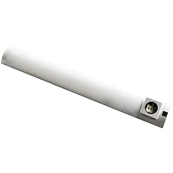 LED Unterbauleuchte DETMOLD, IP20, mit 1 Steckdose + Schalter, Aluminium / PMMA, silber/weiß, 67,8cm, 8W 4000K 420lm